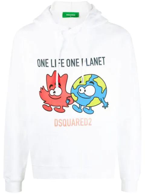 graphic-print drawstring hoodie by DSQUARED2