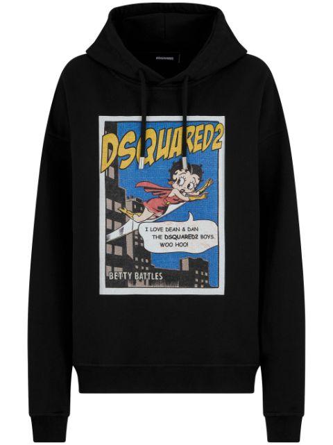 graphic-print jersey hoodie by DSQUARED2