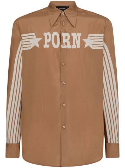 graphic-print silk shirt by DSQUARED2