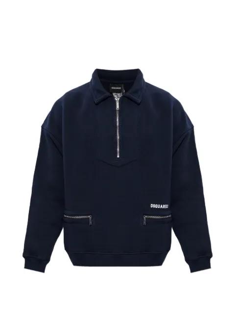 half-zip polo-collar sweatshirt by DSQUARED2