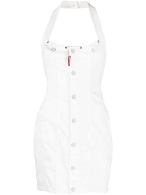 halterneck denim dress by DSQUARED2