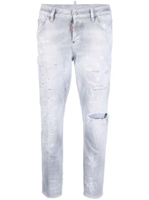 high rise cropped jeans by DSQUARED2