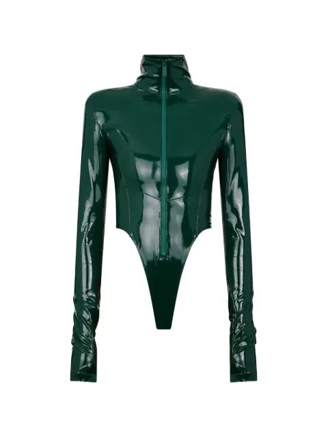 high-shine zip-up bodysuit by DSQUARED2