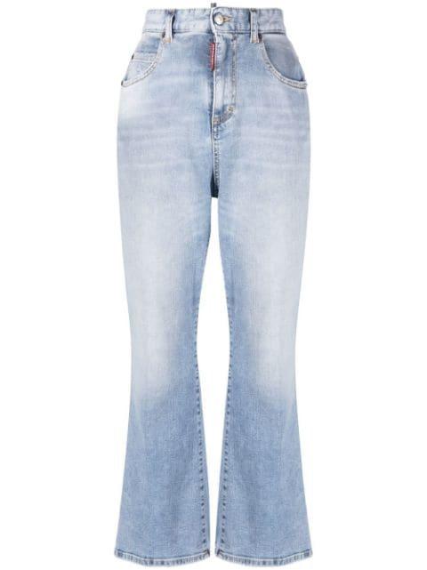 high-waisted cropped flared jeans by DSQUARED2