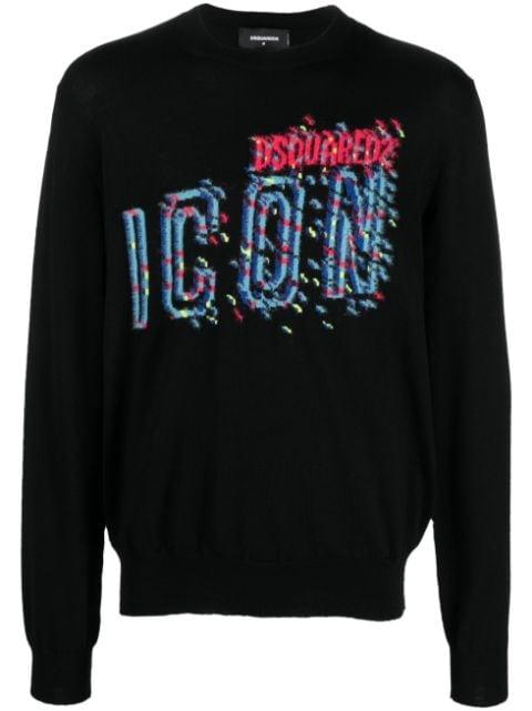 intarsia-knit logo jumper by DSQUARED2