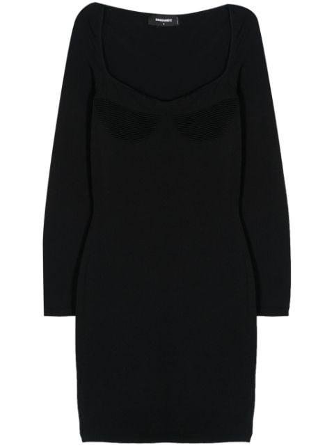 knitted crepe mini dress by DSQUARED2