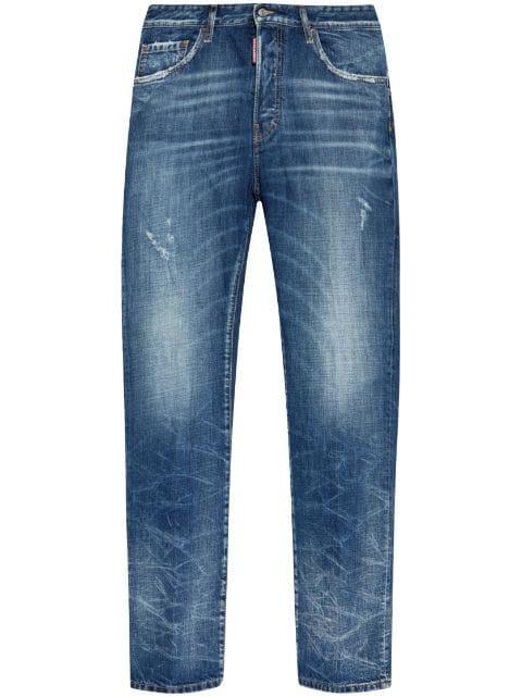 layered distressed jeans by DSQUARED2