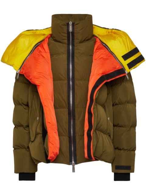 layered quilted jacket by DSQUARED2