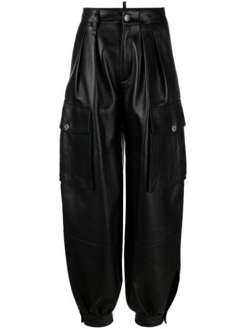 leather cargo trousers by DSQUARED2