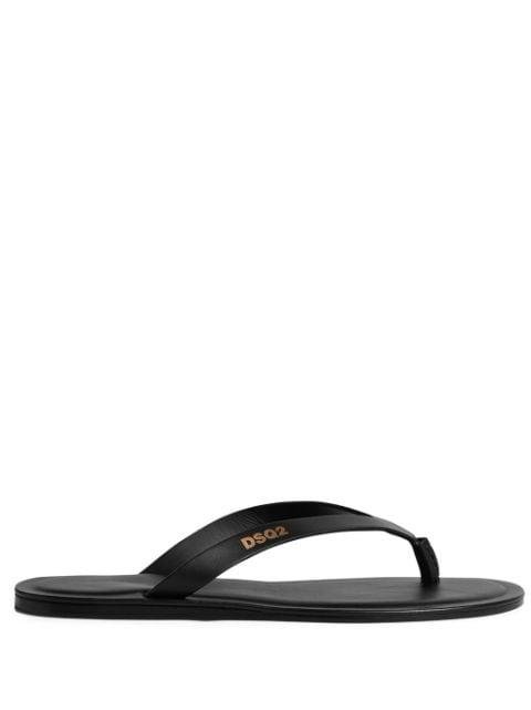 leather flip flops by DSQUARED2