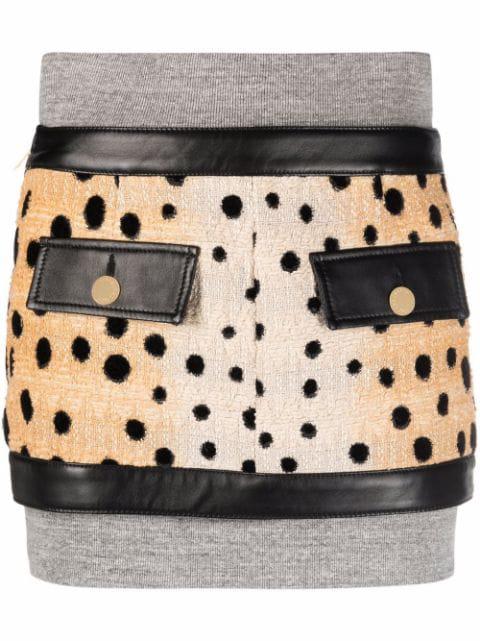 leopard-panelled mini skirt by DSQUARED2