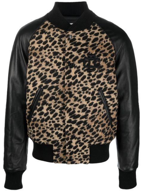 leopard-print bomber jacket by DSQUARED2