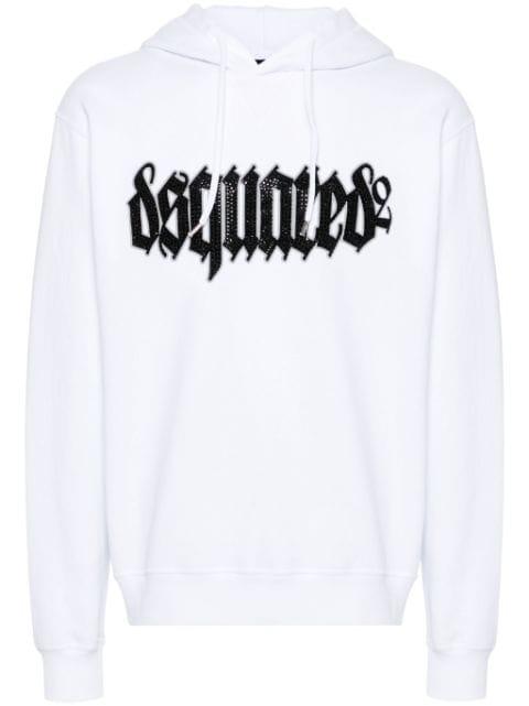 logo-appliqué cotton hoodie by DSQUARED2