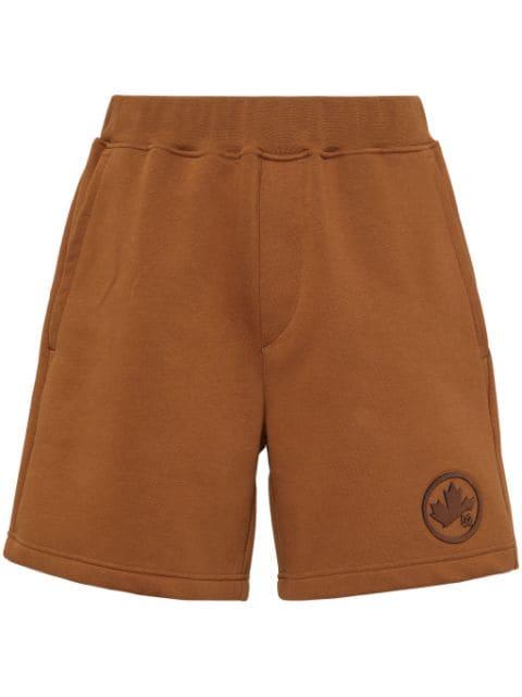logo-appliqué cotton track shorts by DSQUARED2
