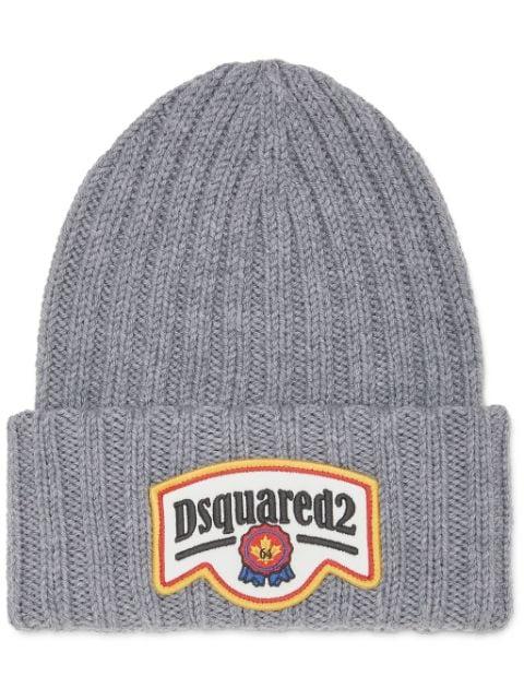 logo-appliqué knit beanie by DSQUARED2