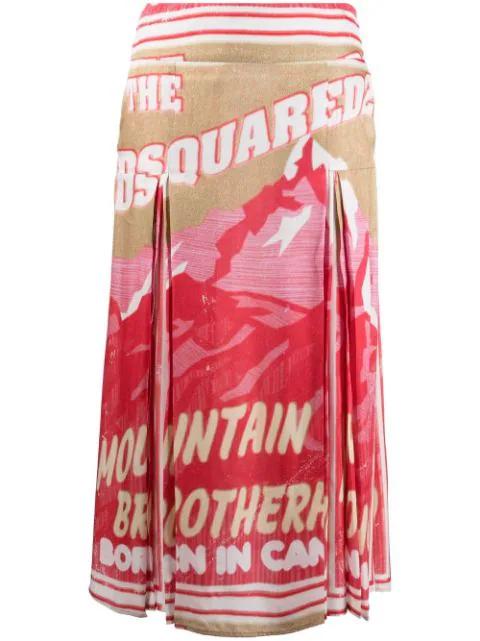 logo box-pleat skirt by DSQUARED2