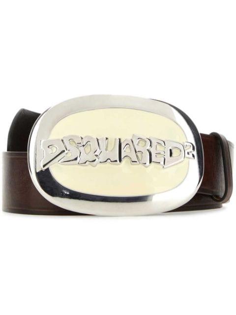 logo-buckle leather belt by DSQUARED2