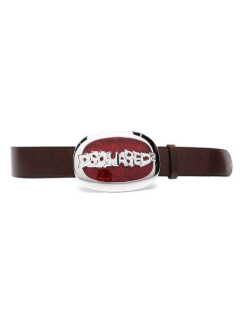 logo-buckle leather belt by DSQUARED2