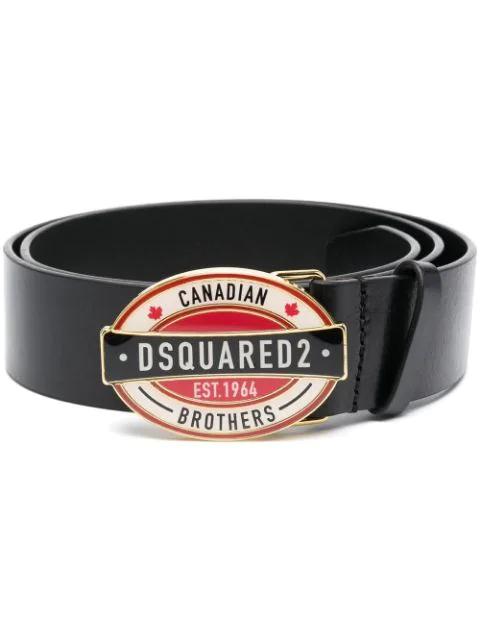 logo-buckle leather belt by DSQUARED2