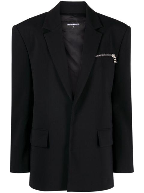 logo-charm single-breasted blazer by DSQUARED2