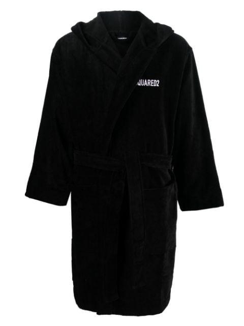 logo-detail hoodied bathrobe by DSQUARED2