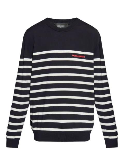 logo-detail striped sweater by DSQUARED2