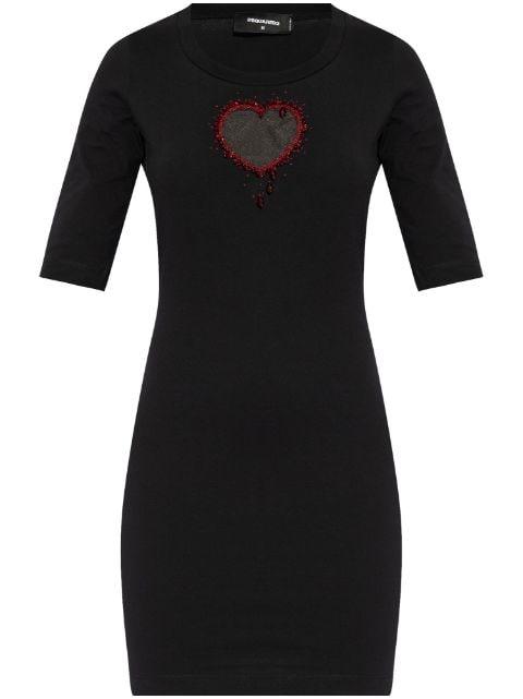 logo-embellished cotton mini dress by DSQUARED2