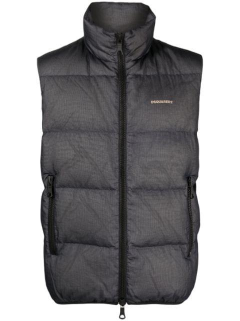 logo-embossed ripstop puffer vest by DSQUARED2