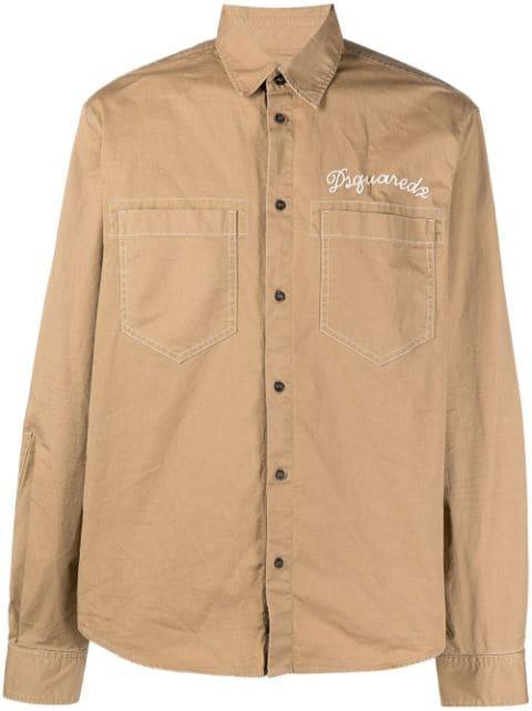 logo-embroidered button-up shirt by DSQUARED2