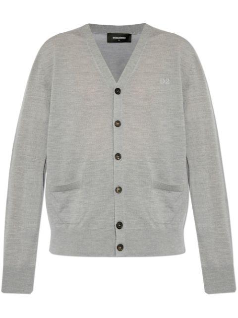 logo-embroidered cardigan by DSQUARED2