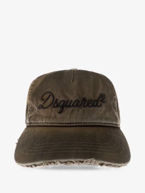 logo-embroidered distressed-finish baseball cap by DSQUARED2