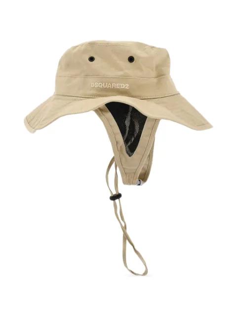 logo-embroidered drawstring bucket hat by DSQUARED2
