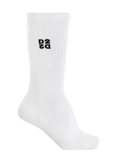 logo-embroidered ribbed socks by DSQUARED2