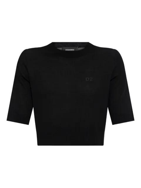 logo-embroidered short-sleeve knit top by DSQUARED2