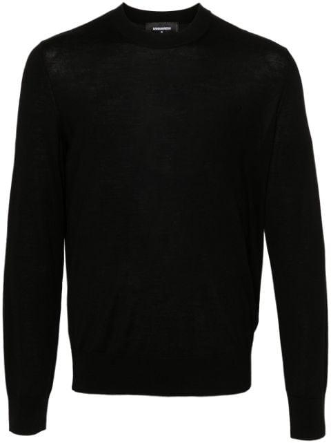 logo-embroidered virgin wool jumper by DSQUARED2