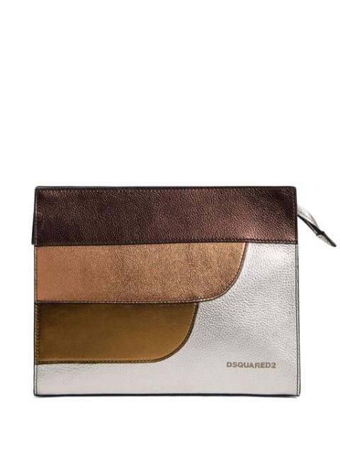 logo-lettering leather clutch by DSQUARED2