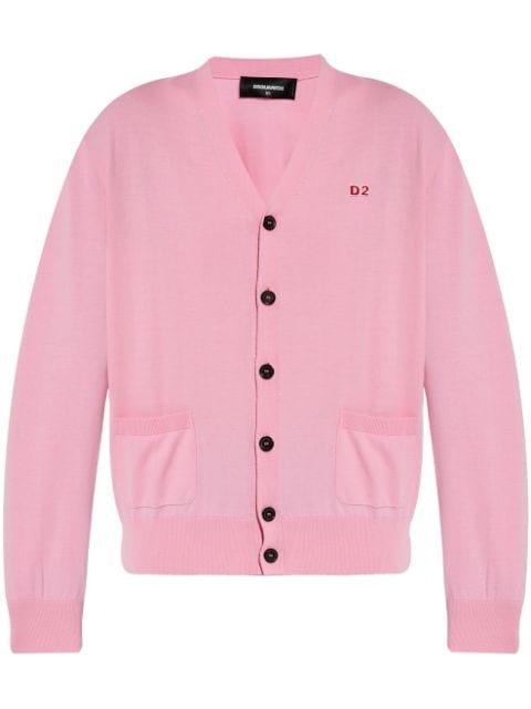 logo patch V-neck cardigan by DSQUARED2