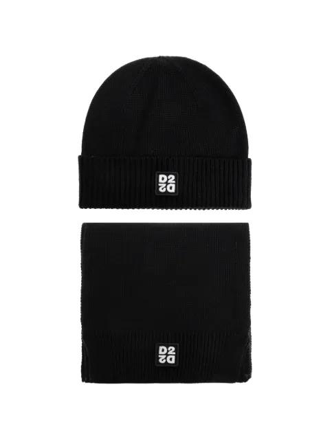 logo-patch beanie hat set by DSQUARED2