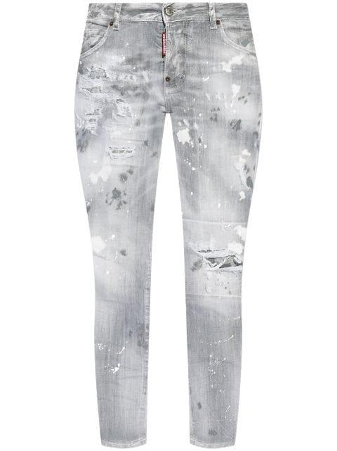 logo-patch cotton-blend jeans by DSQUARED2