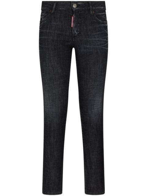 logo-patch cotton-blend tapered jeans by DSQUARED2