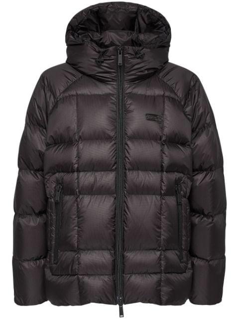 logo-patch hoodied padded jacket by DSQUARED2