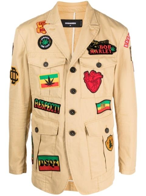 logo-patch jacket by DSQUARED2