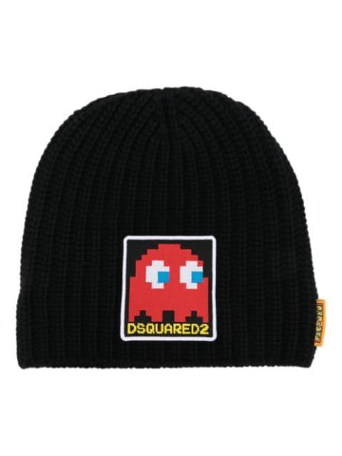 logo-patch knit beanie by DSQUARED2