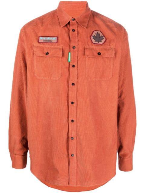 logo-patch long-sleeve shirt by DSQUARED2