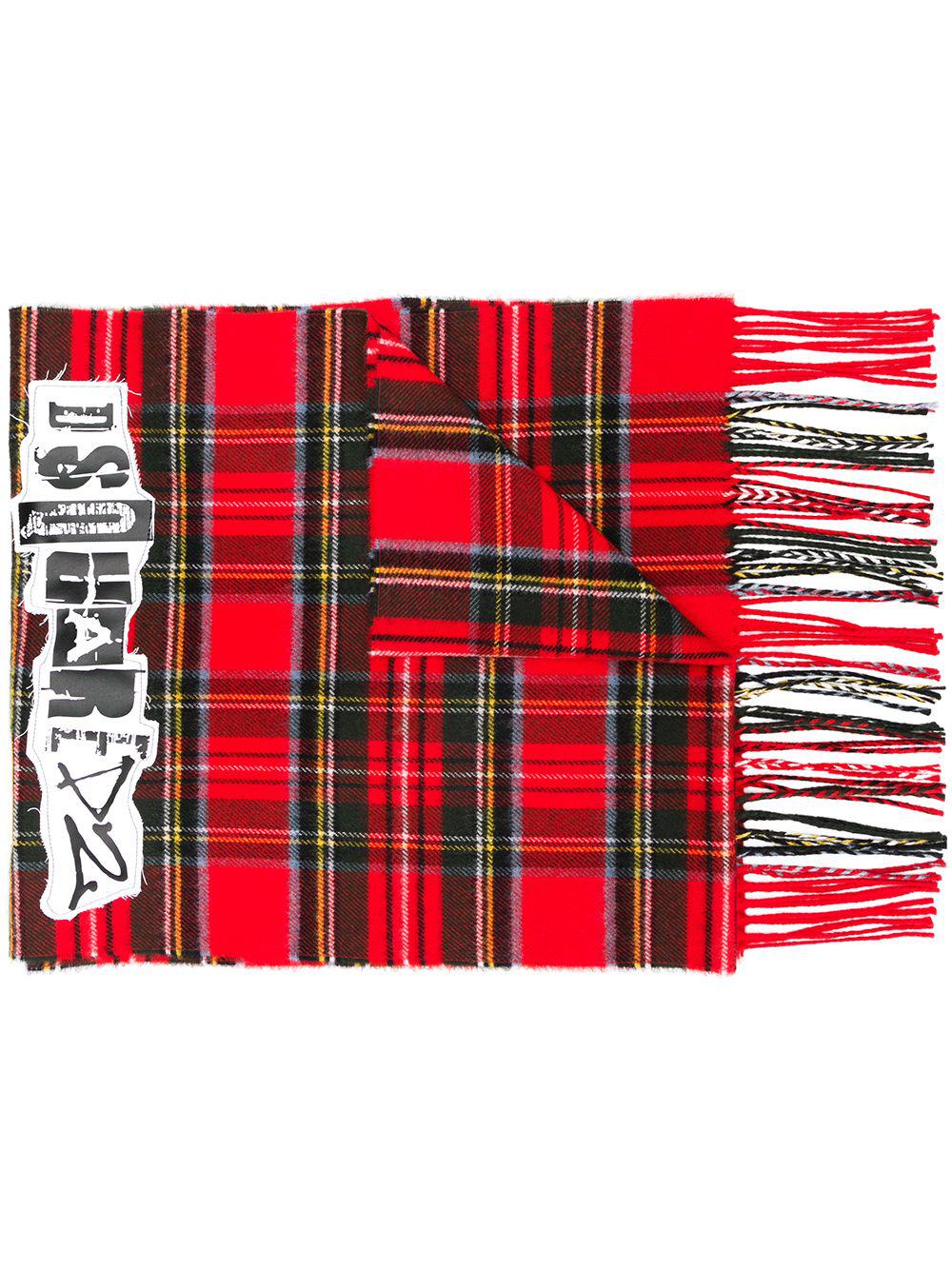 logo patch tartan scarf by DSQUARED2
