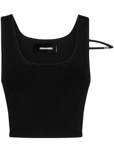 logo-plaque U-neck tank top by DSQUARED2