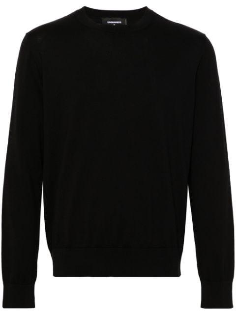 logo-plaque fine-knit jumper by DSQUARED2