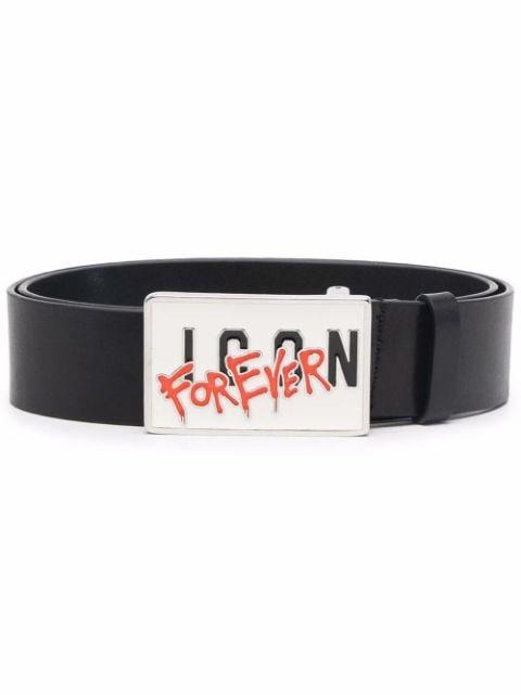 logo-plaque leather belt by DSQUARED2