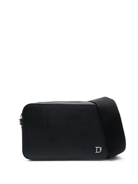 logo-plaque leather messenger bag by DSQUARED2