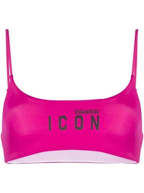 logo print bikini top by DSQUARED2